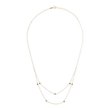Multi-strand Graduated 375 Gold Rolo Chain Necklace with Star Pendants