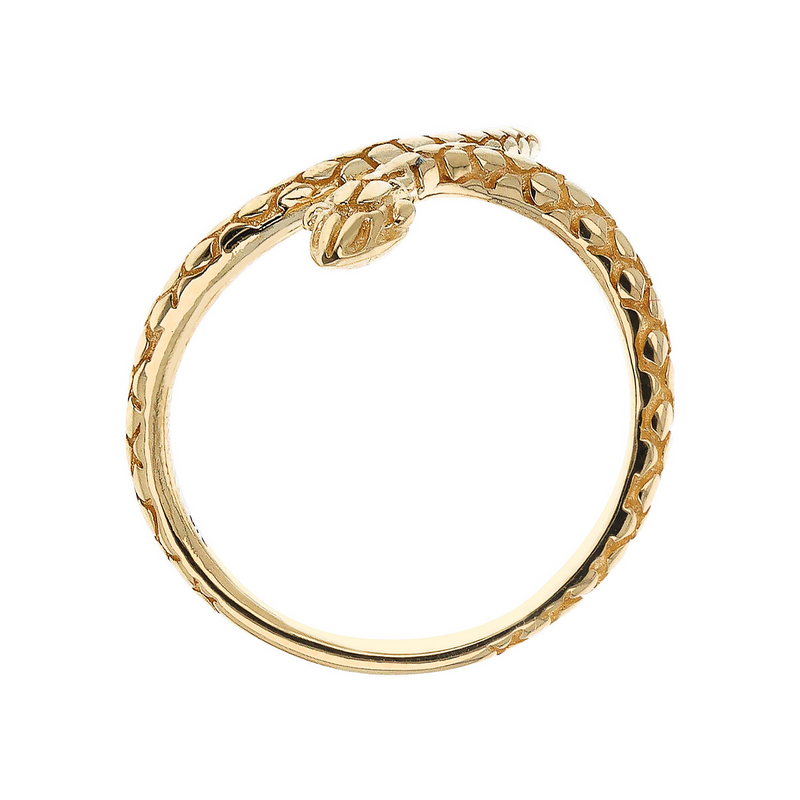 Contrarié-Ring mit Schlangen-Design aus 375er Gold 