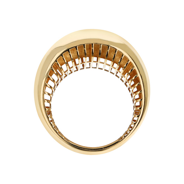 Großer Ring mit bearbeiteter Innenseite aus 375er Gold