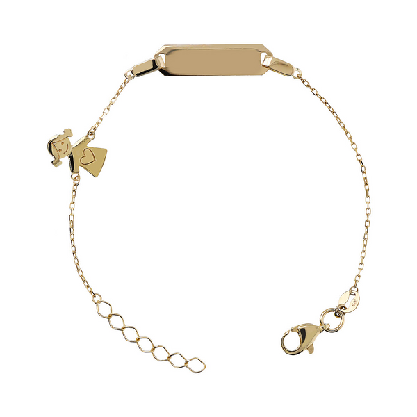 Baby ID Girl Bracelet with Chain Forzatina Gold 375