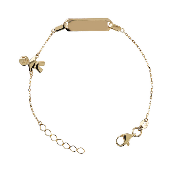 Baby ID Boy Bracelet with 375 Gold Forzatine Chain