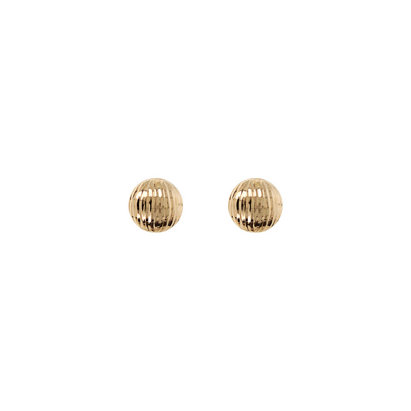 375 Gold Spherical Lobe Earrings with Machined Surface