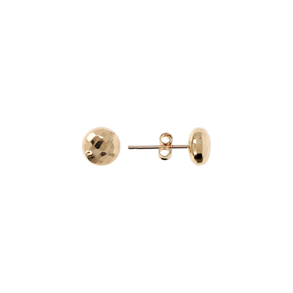 375 Gold Spherical Lobe Earrings with Hammered Surface