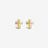 Kreuz Ohrstecker aus 375er Gold