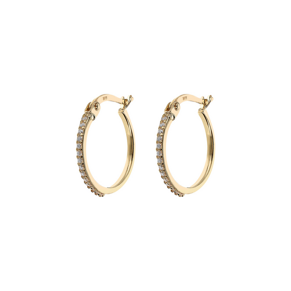 375 Gold Hoop Earrings with Light Points in Cubic Zirconia