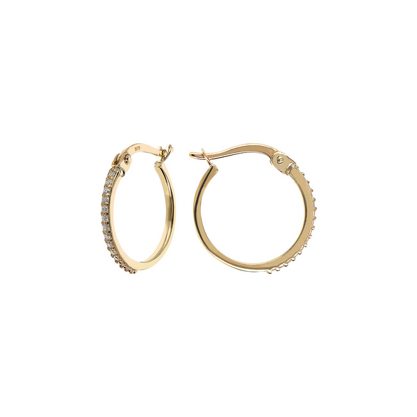 375 Gold Hoop Earrings with Light Points in Cubic Zirconia