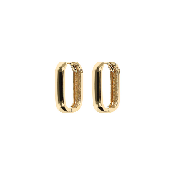 Large Rectangular Hoop Earrings in 375 Gold
