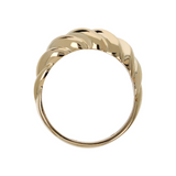 375 Gold Graduated Band Ring with Shell Texture