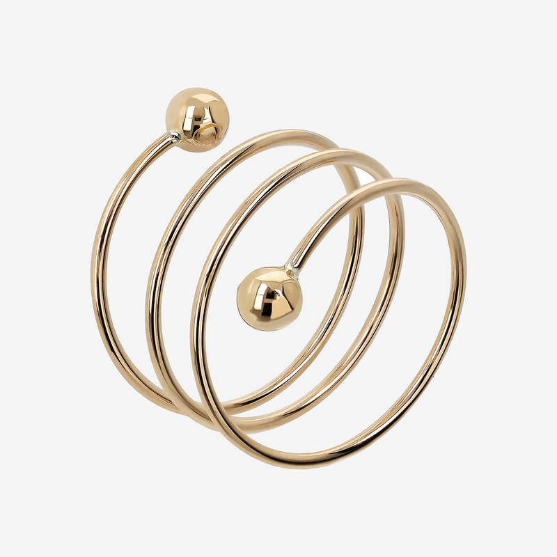 375 Gold Band Ring Spiral Design