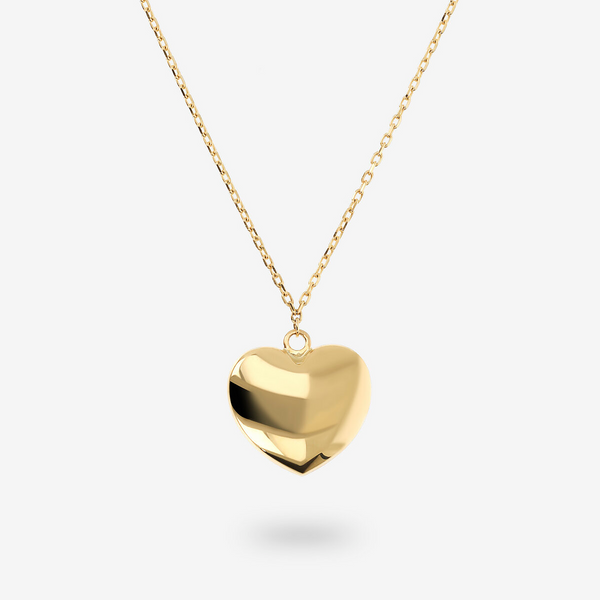 Collier avec pendentif cœur poli en or 375