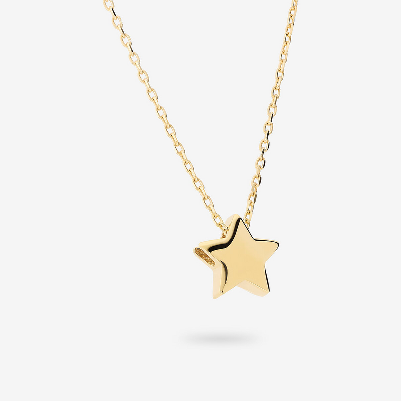 Collana Maglia Brillantina in Oro 375 con Pendente Stella