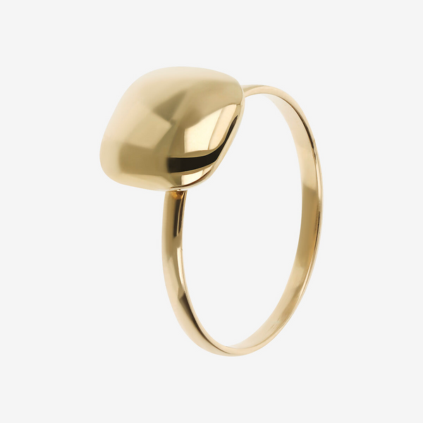 Bague de cocktail carrée en or 375, design bombé