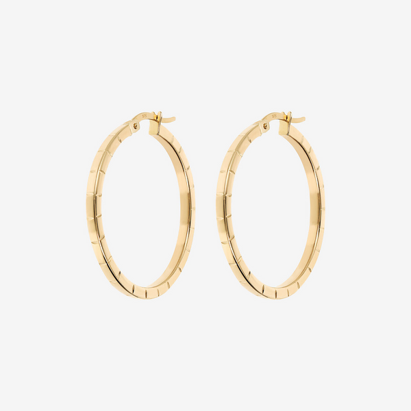 Grandes Boucles D'oreilles Créoles Surface En Or 375