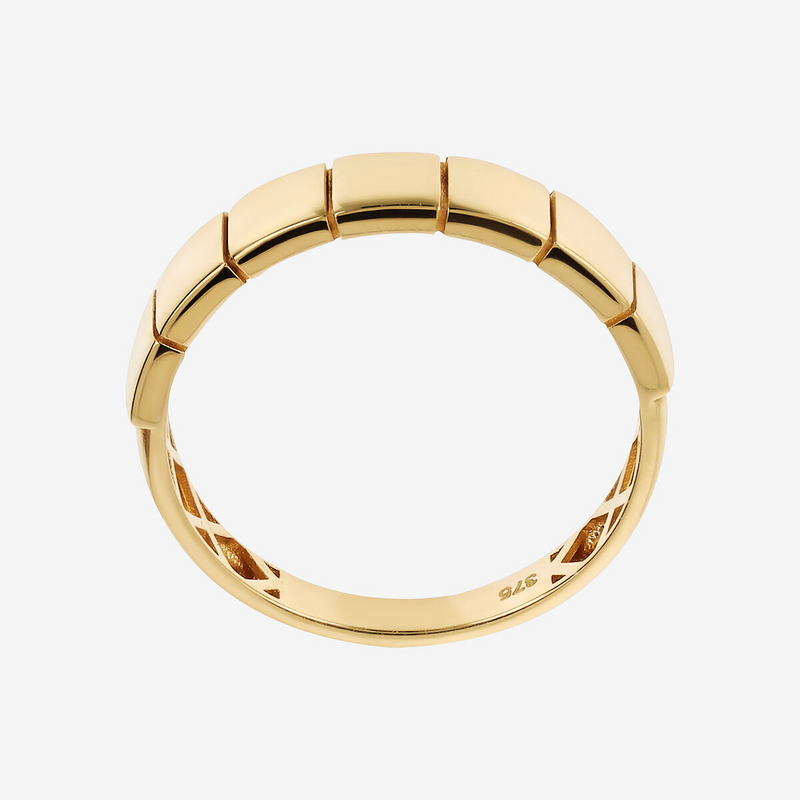 Anello a Fascia Superficie Lavorata Oro 375