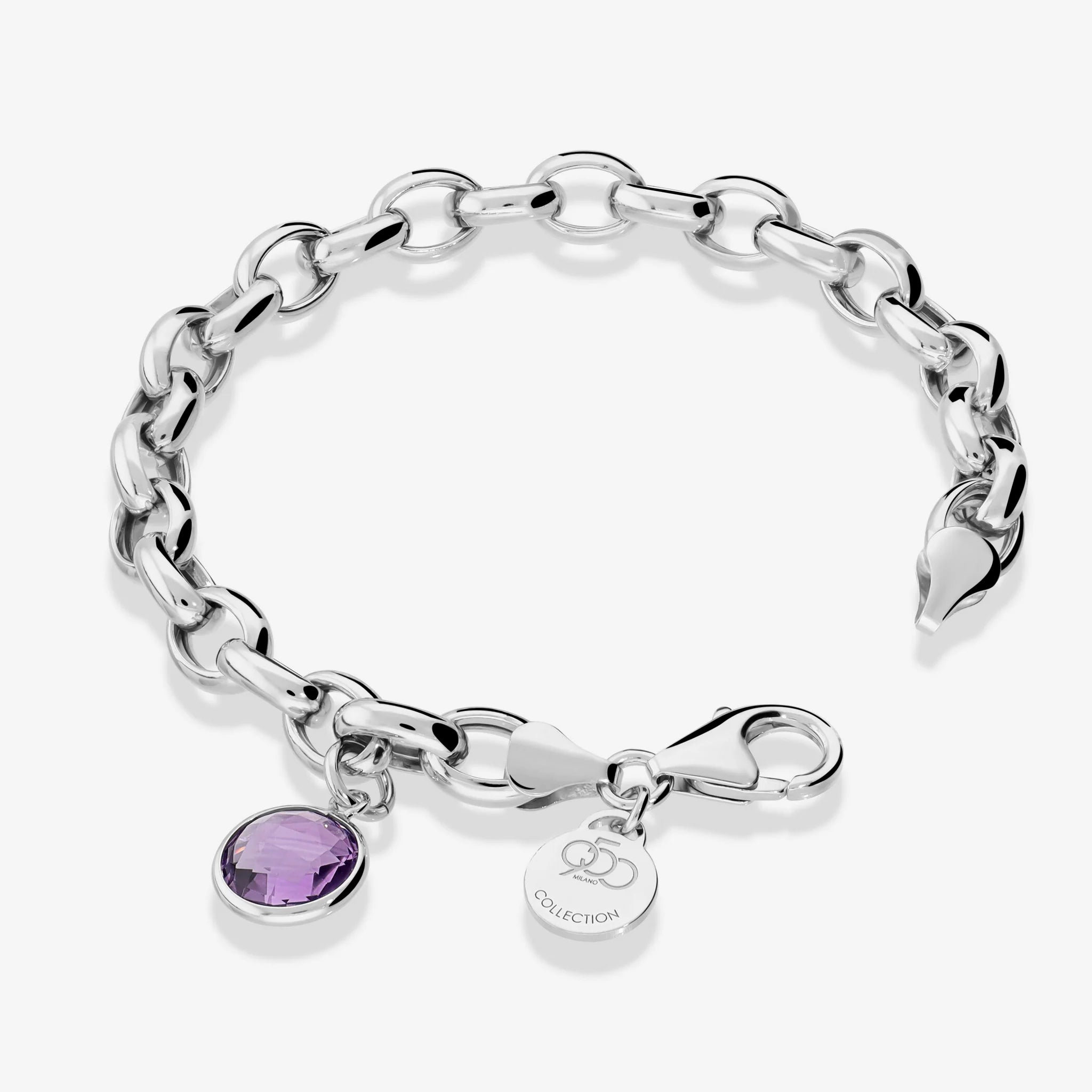 Collana in Argento 925 placcato Platino con Pendente Cuore in Pavé di Collana in Argento 925 placcato Platino con Pendente Cuore in Pavé di