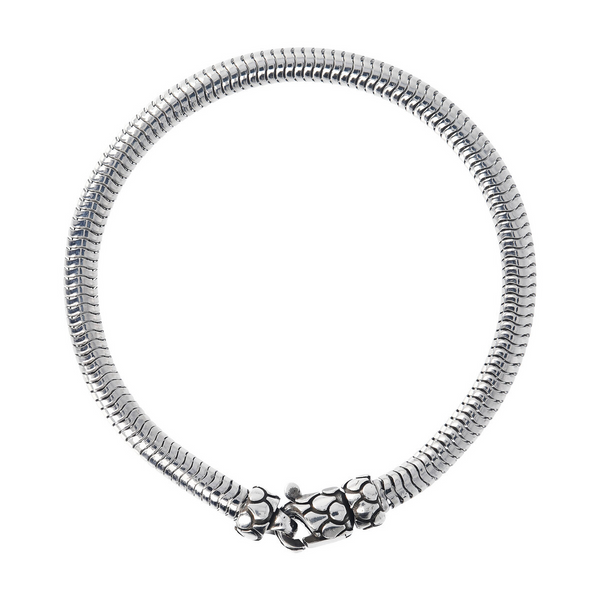 925 Rhodium Plated Sterling Silver Bracelet with Snake Chain