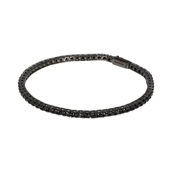 Tennisarmband aus 925er Silber mit Zirkonia oder schwarzem Spinell
