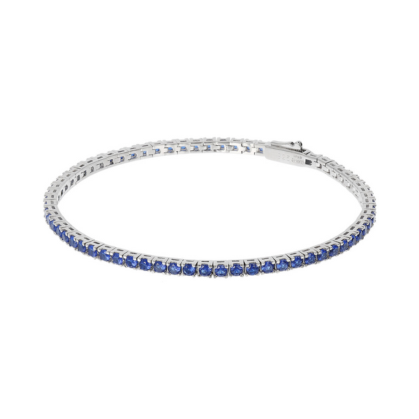 Tennis Bracelet in Rhodium plated 925 Silver with Spinel Natural Stone