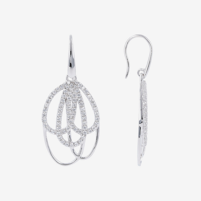 Boucles d'Oreilles Chandelier avec Pavé en Cubic Zirconia