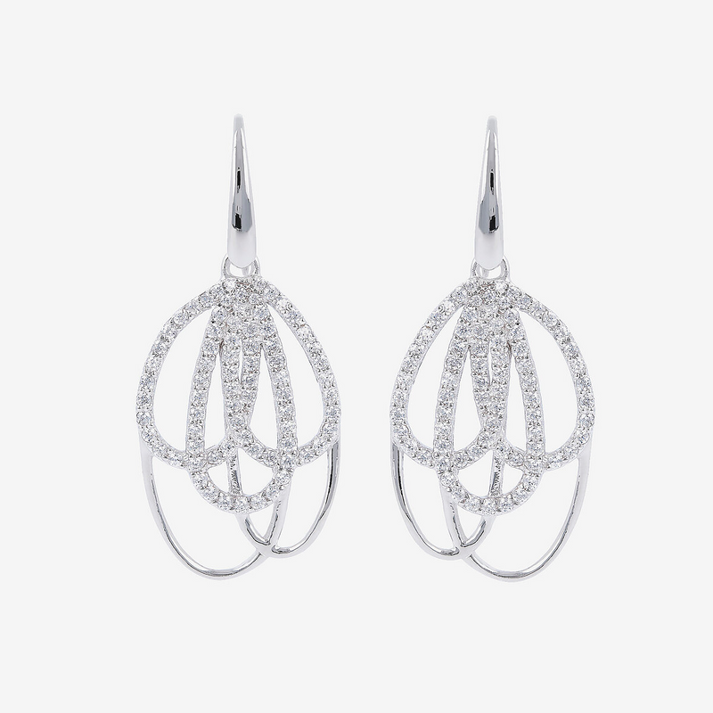 Boucles d'Oreilles Chandelier avec Pavé en Cubic Zirconia