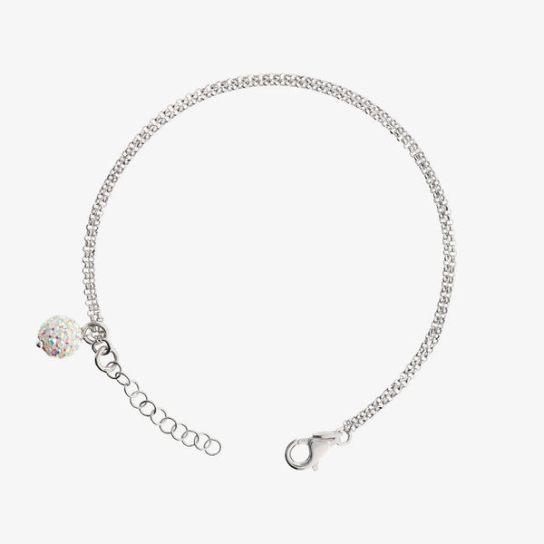 Collana Catena Rolo In Argento Sterling Placcato Rodio, Spessore 1,8 Mm, 40 Cm, Bianca