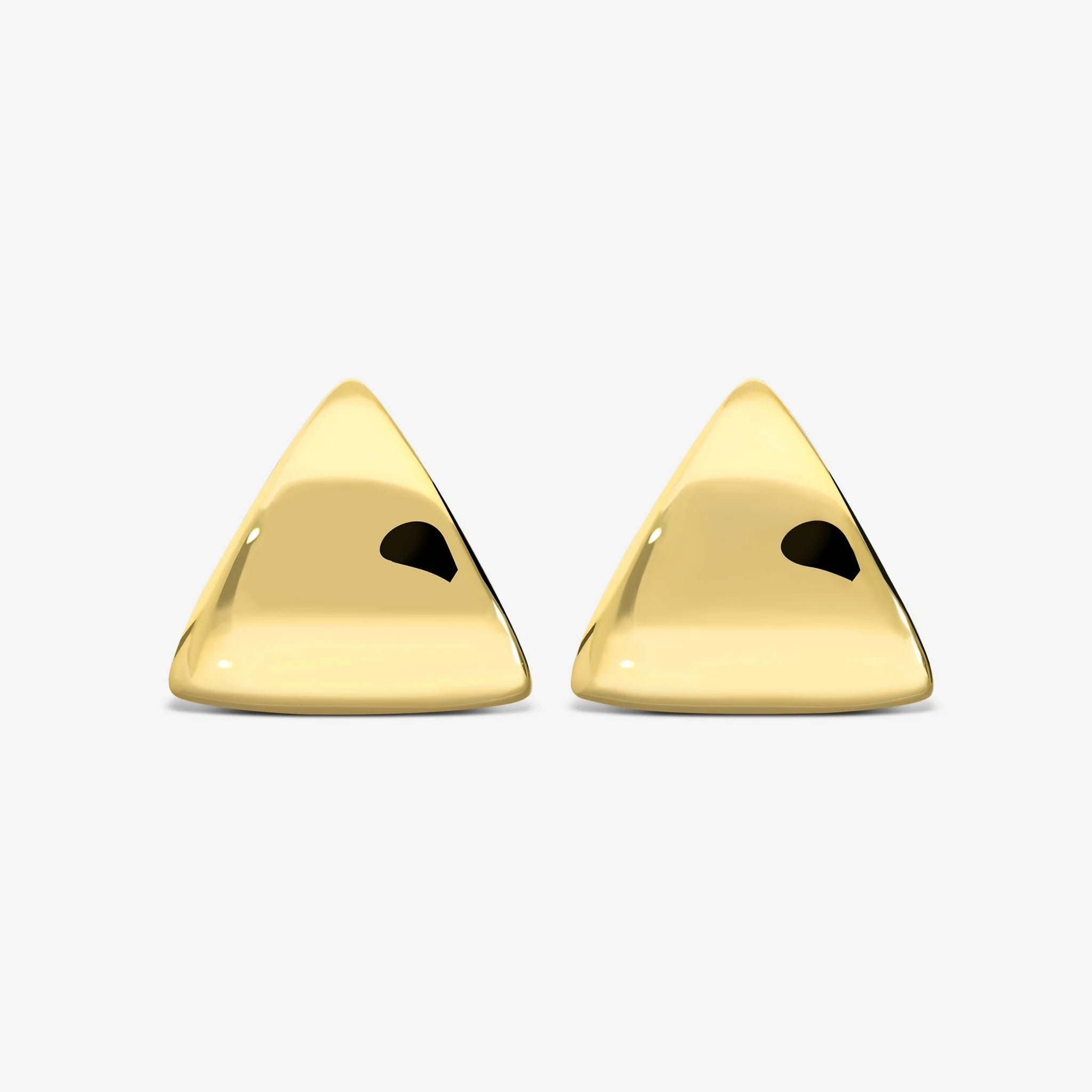 Dreieckige Ohrstecker aus 925er Silber mit 18 Karat Gelbgoldbeschichtung