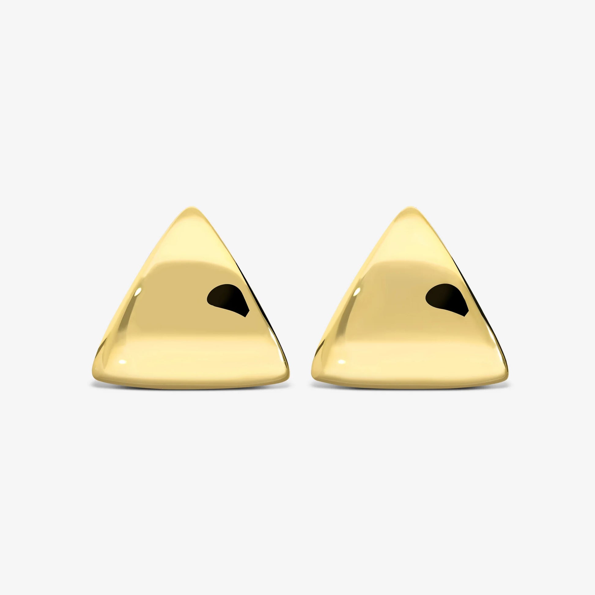 Triangular Lobe Earrings in 925 Silver plated with 18Kt Yellow Gold